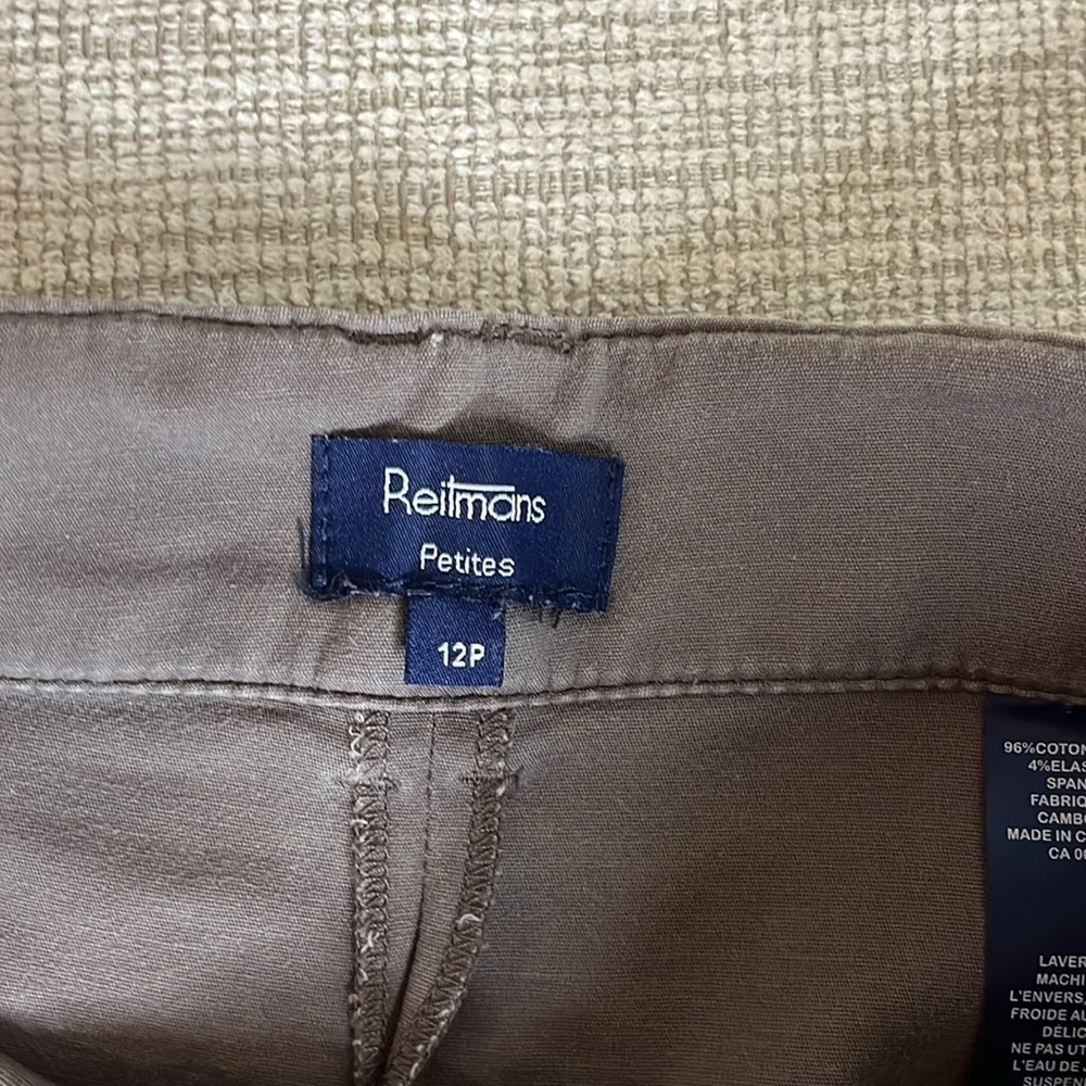 ⭐️ Reitmans light brown cropped pants - size 12P - Picture 3 of 7